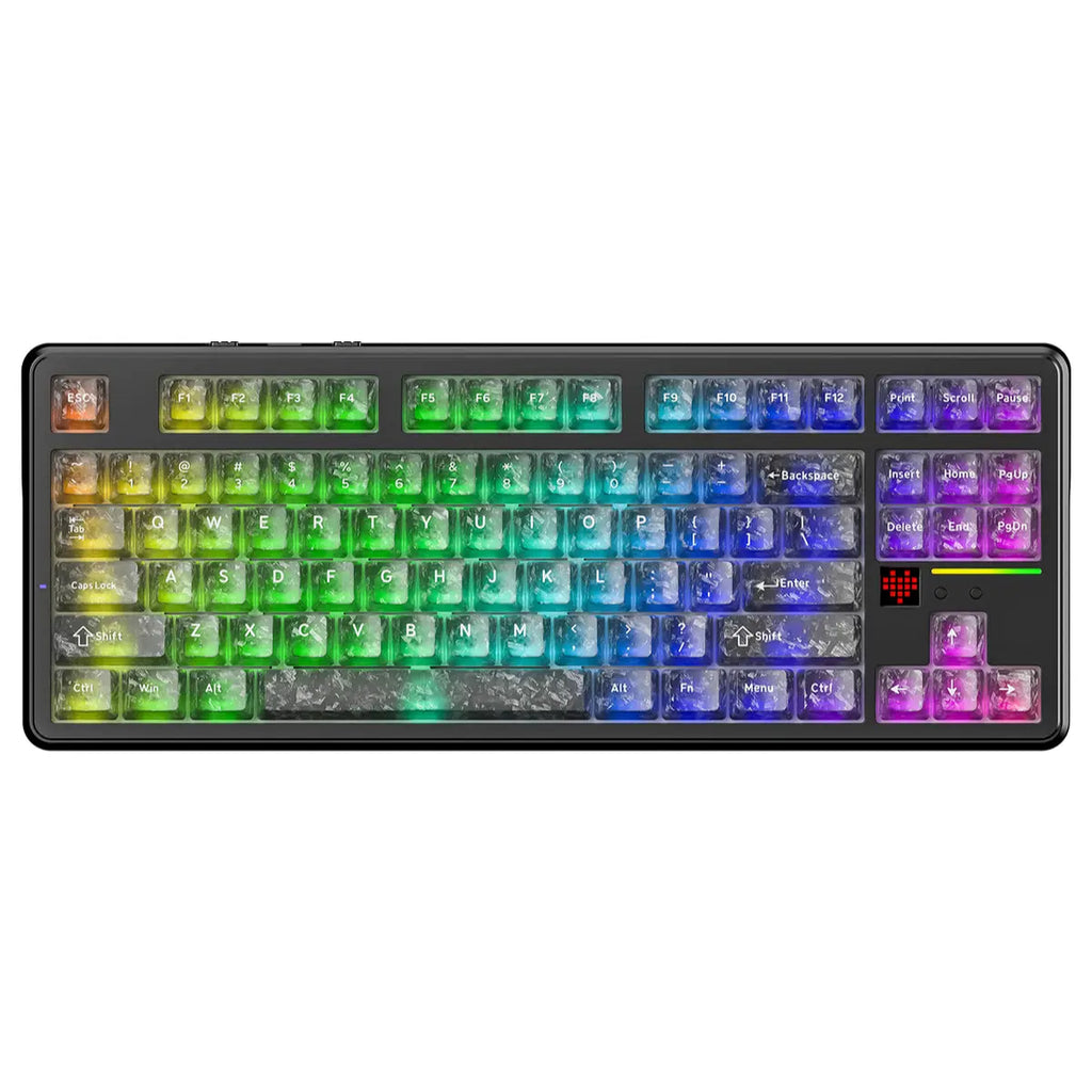 ATTACK SHARK X87 ULTRA Wireless Mechanical Keyboard, Tri-Mode 2.4G Wireless Bluetooth Wired, 8000Hz Polling Rate, 10000mAh Battery Up to 5000 Hours, Dot-Matrix Screen, Hot-Swappable, Ink Shadow