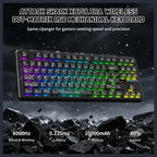 ATTACK SHARK X87 ULTRA Wireless Mechanical Keyboard, Tri-Mode 2.4G Wireless Bluetooth Wired, 8000Hz Polling Rate, 10000mAh Battery Up to 5000 Hours, Dot-Matrix Screen, Hot-Swappable, Ink Shadow