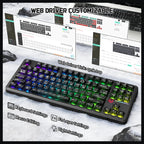 ATTACK SHARK X87 ULTRA Wireless Mechanical Keyboard, Tri-Mode 2.4G Wireless Bluetooth Wired, 8000Hz Polling Rate, 10000mAh Battery Up to 5000 Hours, Dot-Matrix Screen, Hot-Swappable, Ink Shadow