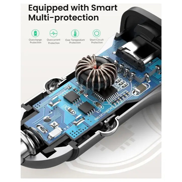UGREEN 2-Port Car Charger, 24W Max Output, 20W USB-C PD and 18W USB-A QC 3.0, Model 30780