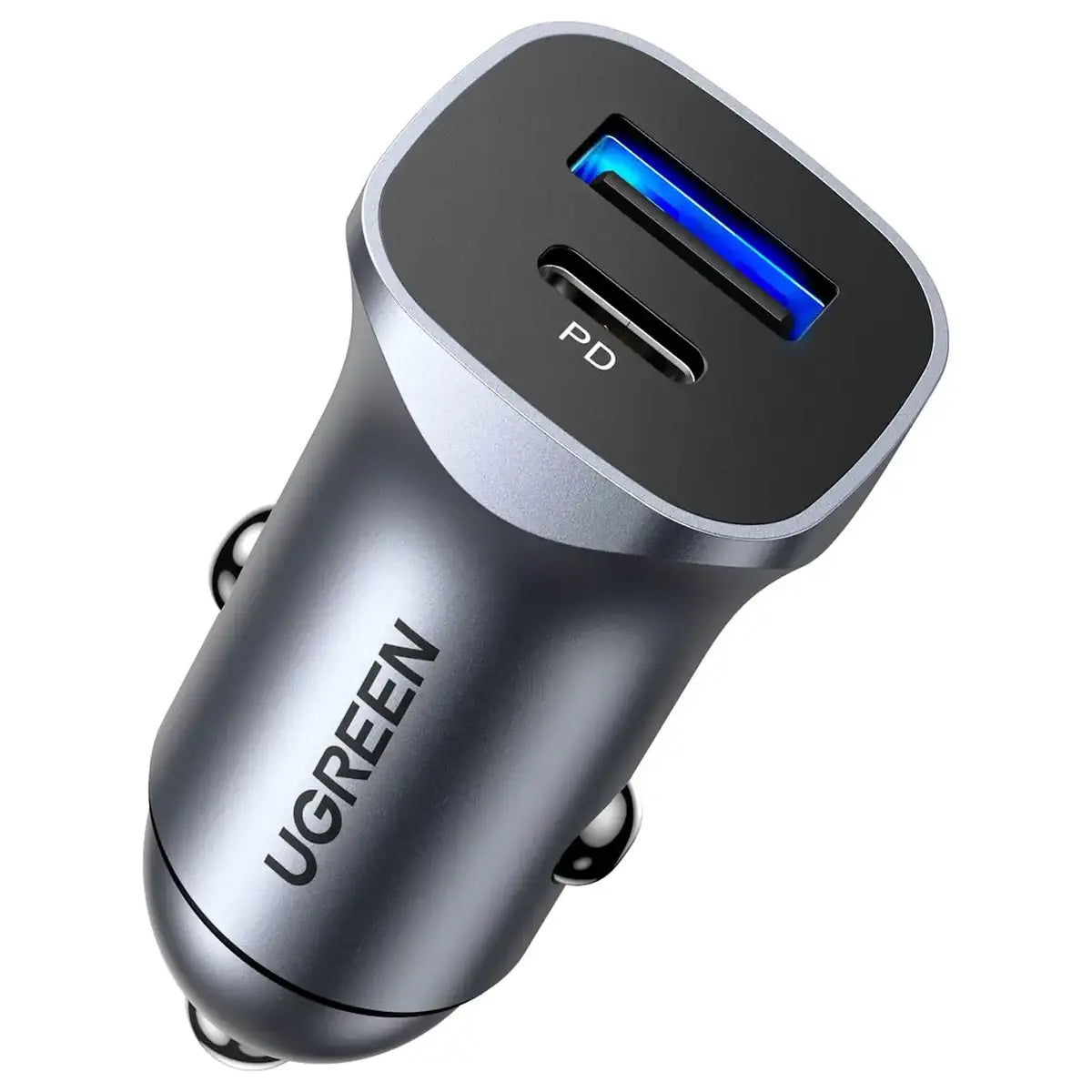 UGREEN 2-Port Car Charger, 24W Max Output, 20W USB-C PD and 18W USB-A QC 3.0, Model 30780