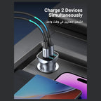 UGREEN 2-Port Car Charger, 24W Max Output, 20W USB-C PD and 18W USB-A QC 3.0, Model 30780