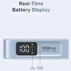 UGREEN MagFlow Power Bank Magnetic Wireless 10000mAh, Qi2 Certified 25W Wireless Charging, 30W Built-in USB-C Cable, 17 Powerful Magnets, Blue 65958B