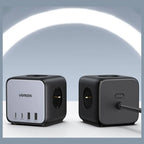 Ugreen DigiNest Cube Power Strip, 3 Sockets, 2 USB-C Up To 65W, 2 USB-A Up To 22.5W, 1.8M Cable, EU Plug Standard, Model 60113-CD268, Black