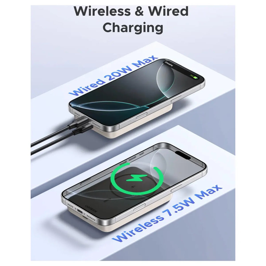 UGREEN 10000mAh Magnetic Wireless Power Bank, 20W USB-C PD Fast Charging, PB561 25208