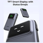 UGREEN Uno Power Bank 10000mAh 30W, PD Fast Charging, Built-in USB-C Cable, TFT Digital Display, Triple-Port Design, 35603B PB511