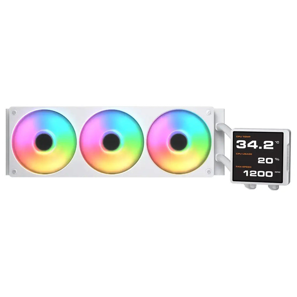 Cougar Poseidon Vistek Pro ARGB 360 AIO 3.95-inch IPS TFT LCD 360mm Liquid CPU Cooler, White