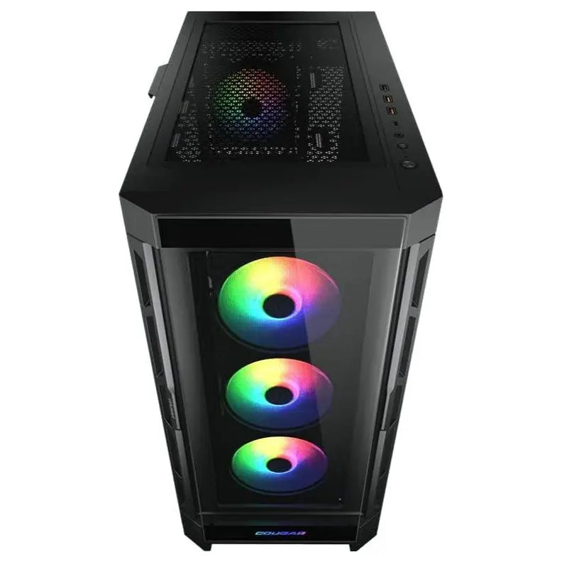 Cougar Duoface Pro RGB Gaming Mid Tower Case, 390mm GPU Support, Built-In RGB Fan Controller Up to 6 Fans, Two Front Panels Mesh and Tempered Glass, Black