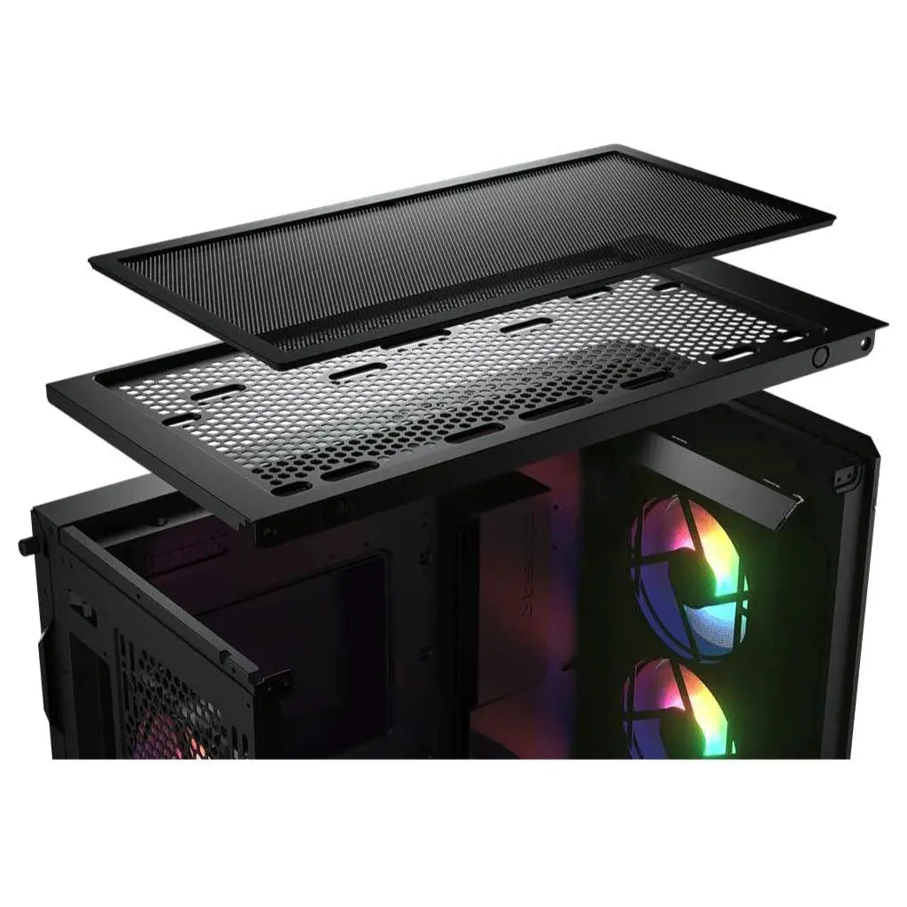 Cougar Duoface Pro RGB Gaming Mid Tower Case, 390mm GPU Support, Built-In RGB Fan Controller Up to 6 Fans, Two Front Panels Mesh and Tempered Glass, Black