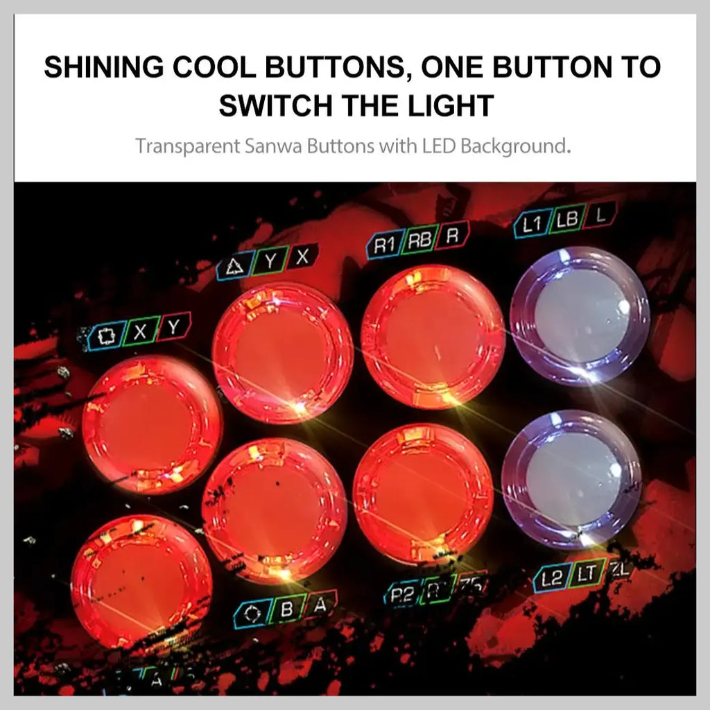 PXN X9 Pro Arcade Fight Stick, Multi-Platform Compatible for PS4 PS3 Xbox Series X and S Xbox One Switch Windows PC, Macro Function, Sanwa Denshi Stick and Buttons