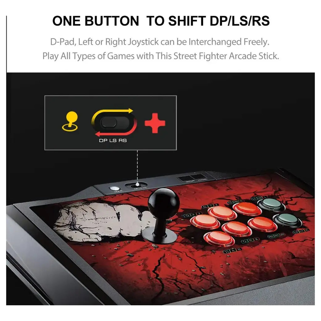PXN X9 Pro Arcade Fight Stick, Multi-Platform Compatible for PS4 PS3 Xbox Series X and S Xbox One Switch Windows PC, Macro Function, Sanwa Denshi Stick and Buttons