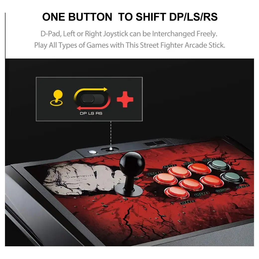 PXN X9 Pro Arcade Fight Stick, Multi-Platform Compatible for PS4 PS3 Xbox Series X and S Xbox One Switch Windows PC, Macro Function, Sanwa Denshi Stick and Buttons