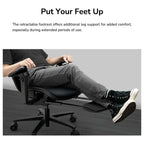 Cougar Speeder Neo Ergonomic Gaming Chair, Chenille Yarn Mesh Fabric, Multi-Layer Cushioning, 3D Hyperrotation Armrest, Retractable Footrest, Black
