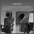 Cougar Speeder Neo Ergonomic Gaming Chair, Chenille Yarn Mesh Fabric, Multi-Layer Cushioning, 3D Hyperrotation Armrest, Retractable Footrest, Black