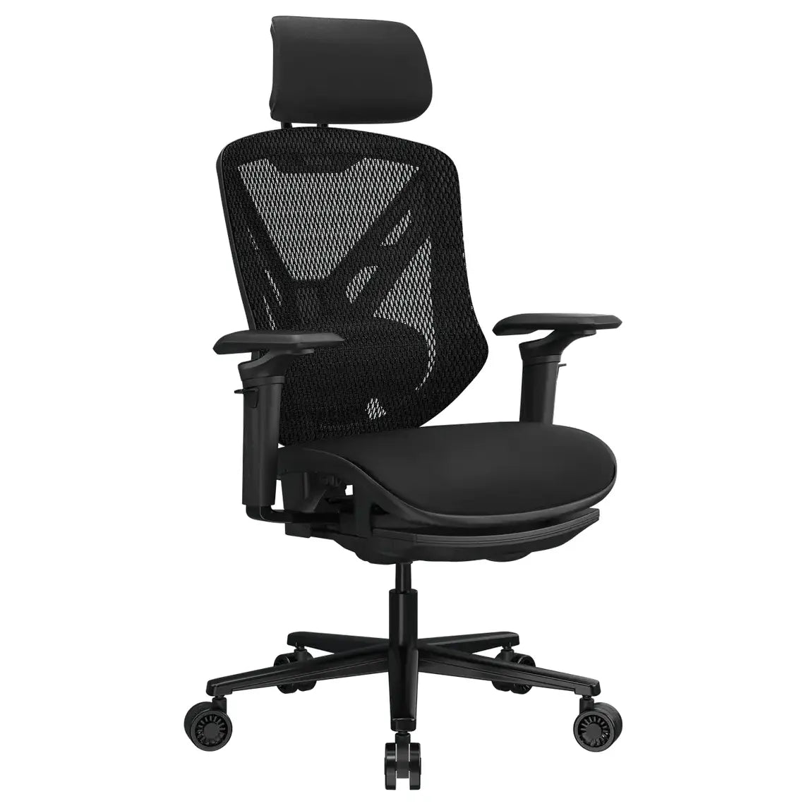 Cougar Speeder Neo Ergonomic Gaming Chair, Chenille Yarn Mesh Fabric, Multi-Layer Cushioning, 3D Hyperrotation Armrest, Retractable Footrest, Black
