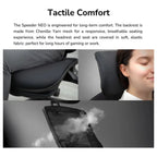 Cougar Speeder Neo Ergonomic Gaming Chair, Chenille Yarn Mesh Fabric, Multi-Layer Cushioning, 3D Hyperrotation Armrest, Retractable Footrest, Black