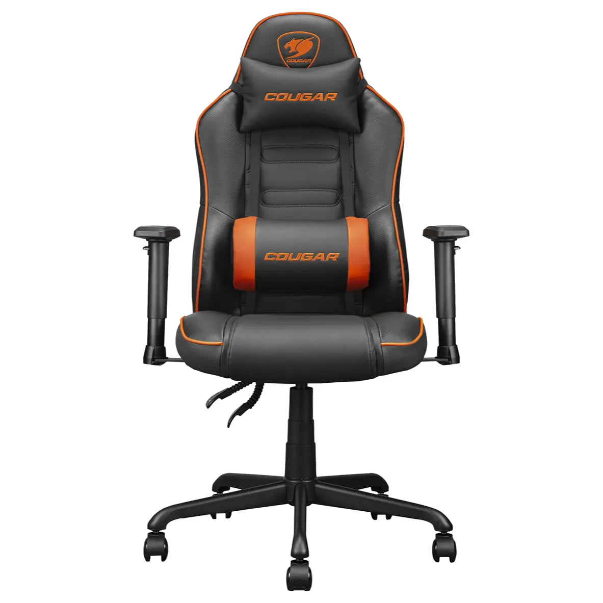 Cougar Fusion S Gaming Chair, 3D Curved Lumbar Support, 2D Adjustable Armrest, Recline 90 to 130 Degrees, Up to 120kg Weight Limit