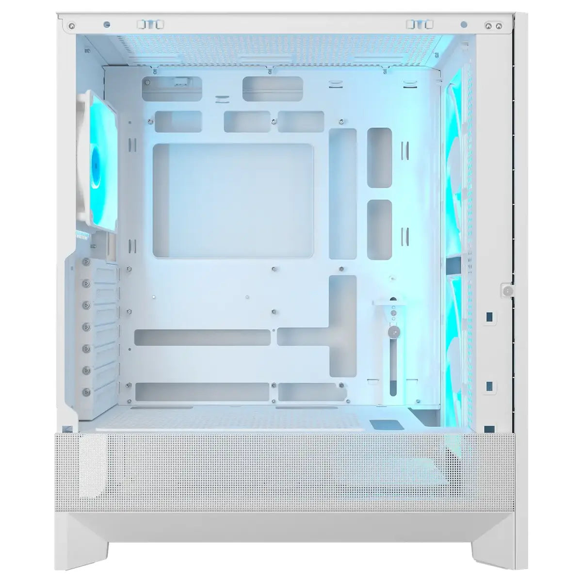Cougar AIRFACE 180 ARGB ATX Mid Tower PC Case, Tempered Glass, Magnetic Front Filter Panel, Up To 360mm Radiator Support, Up To 340mm GPU Length, 3x ARGB Fans Pre-Installed, White