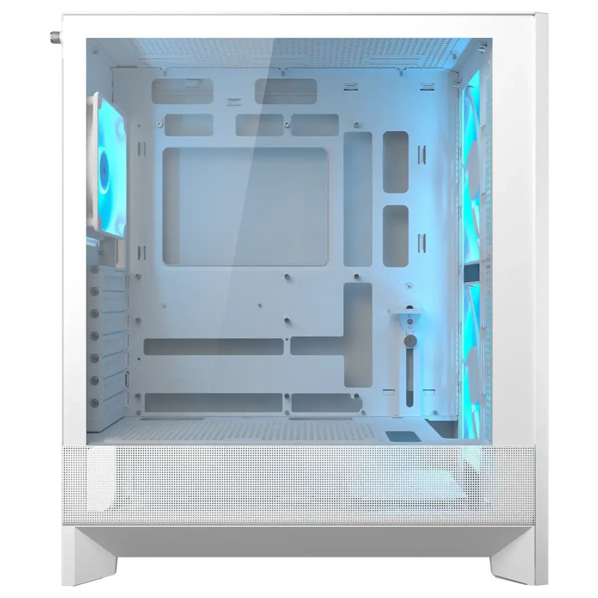 Cougar AIRFACE 180 ARGB ATX Mid Tower PC Case, Tempered Glass, Magnetic Front Filter Panel, Up To 360mm Radiator Support, Up To 340mm GPU Length, 3x ARGB Fans Pre-Installed, White