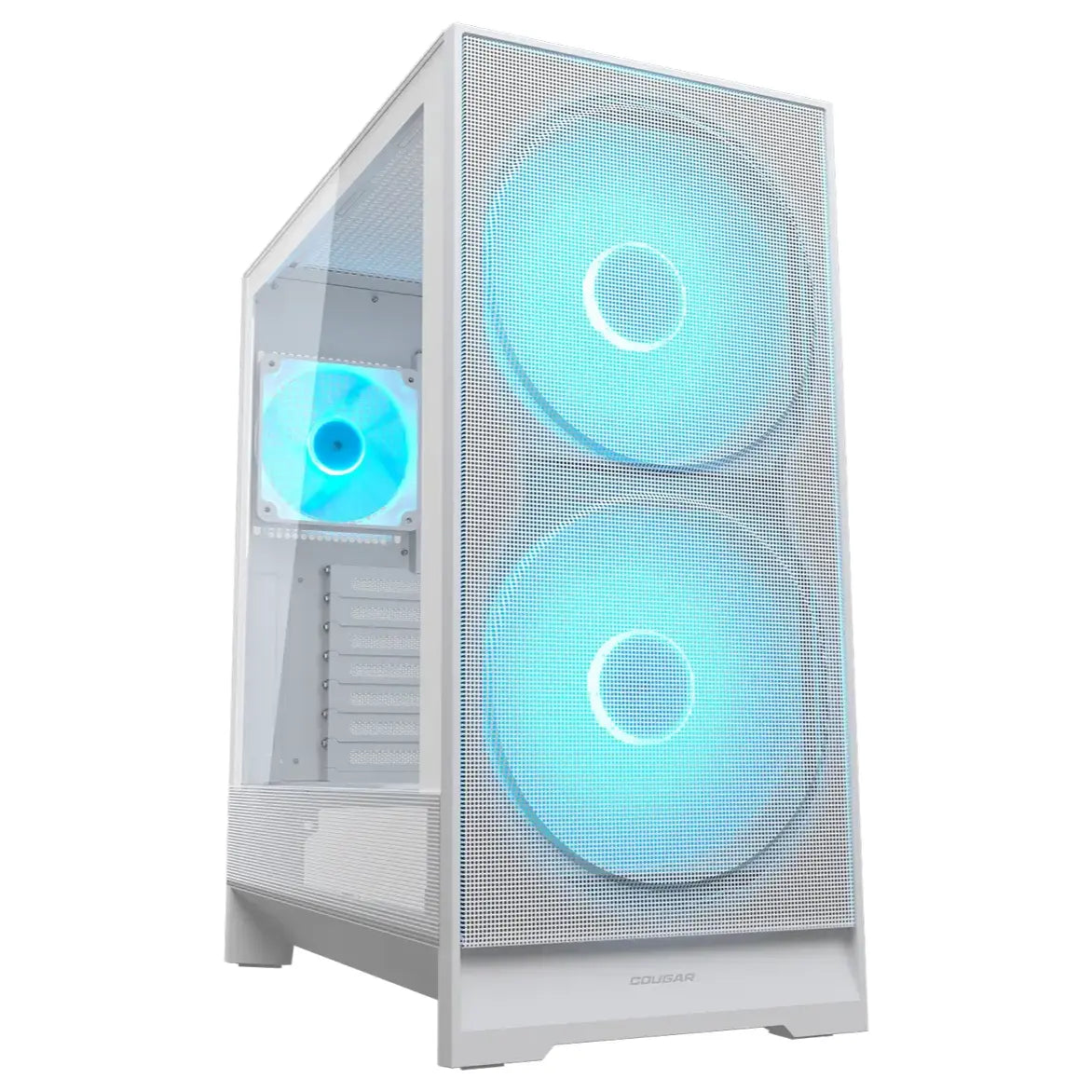 Cougar AIRFACE 180 ARGB ATX Mid Tower PC Case, Tempered Glass, Magnetic Front Filter Panel, Up To 360mm Radiator Support, Up To 340mm GPU Length, 3x ARGB Fans Pre-Installed, White