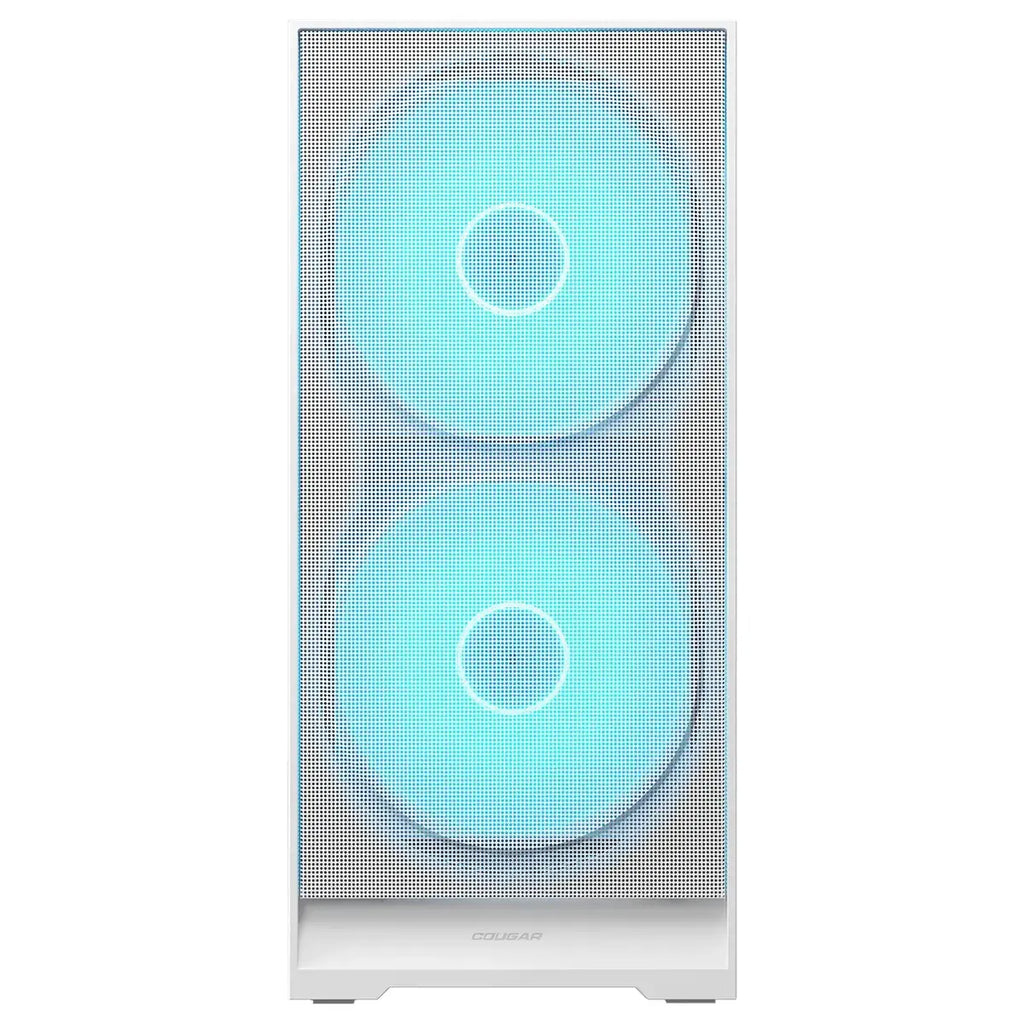 Cougar AIRFACE 180 ARGB ATX Mid Tower PC Case, Tempered Glass, Magnetic Front Filter Panel, Up To 360mm Radiator Support, Up To 340mm GPU Length, 3x ARGB Fans Pre-Installed, White