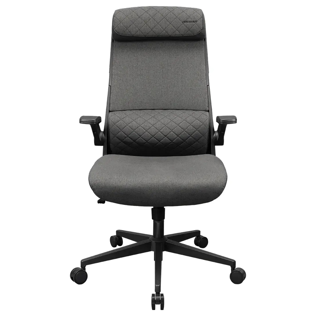 Cougar STRYDER Ergonomic Chair, Imitation Linen Upholstery, Adjustable Headrest, Multi-Density Foam Seat, Ergonomically Contoured Lumbar Zone, Class 4 Gas Lift Cylinder, Gray