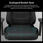 Cougar PRYME Gaming Chair, Linen Fabric Upholstery, Tunable Seat Depth, High-Back Support, 3D Armrest, Lumbar and Head Pillow, Gold F