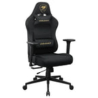 Cougar PRYME Gaming Chair, Linen Fabric Upholstery, Tunable Seat Depth, High-Back Support, 3D Armrest, Lumbar and Head Pillow, Gold F
