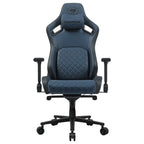Cougar DEFENSOR S Gaming Chair, PushBack Advanced Lumbar Support, 4D Folding Armrest, High-Density Molding Foam, Magnetic Memory Foam Neck Pillow, Leather-Like Fabric Surface, Navy Blue, F
