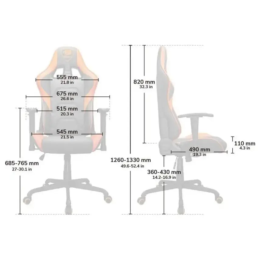 Cougar ARMOR ELITE Ergonomic and Comfortable Gaming Chair, Head and Lumbar Support, Steel Frame and Base, 160 Reclining Backrest, 2D Adjustable Armrest, Black