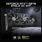 GIGABYTE GeForce RTX 5070 Eagle OC ICE SFF 12G Graphics Card, 12GB 192-Bit GDDR7, PCIe 5.0, WINDFORCE Cooling System, SFF Ready, GV-N5070EAGLEOC ICE-12GD, White