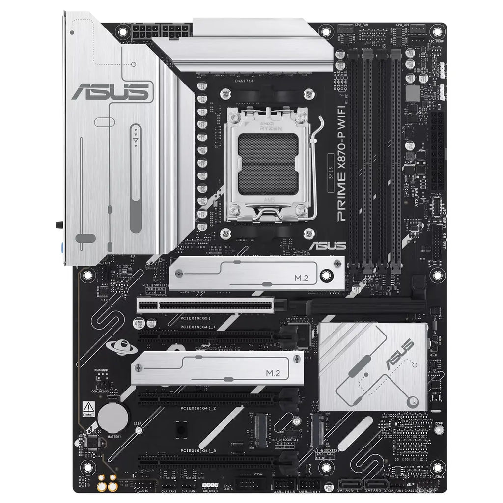 ASUS PRIME X870-P WIFI-CSM ATX Motherboard, Socket AM5, AMD X870 Chipset, DDR5 Up To 256GB 8000+MT/s(OC), Wi-Fi 7, PCIe 5.0, USB4 40Gbps Type-C