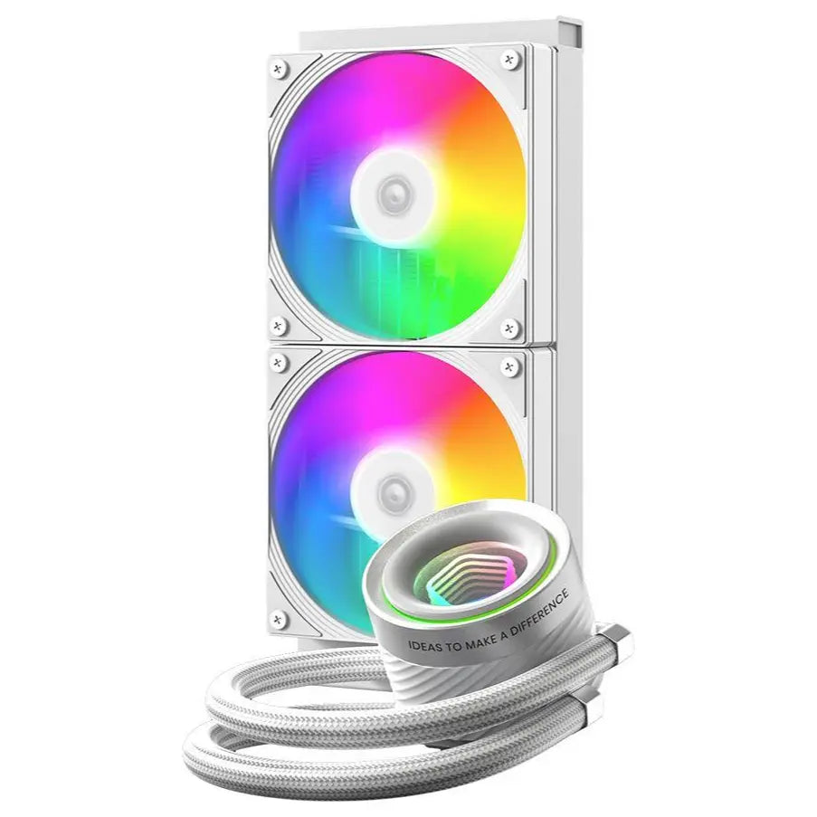 ID-Cooling FX240 INF Liquid CPU Cooler, 240mm AIO, 300W Heat Dissipation, Gen-7 Pump Up To 2900 RPM, White