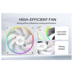 ID-Cooling AF-127-ARGB-W TRIO 120mm Case Fan, Fluid Dynamic Bearing, Daisy Chain Connector, Up to 78CFM, White