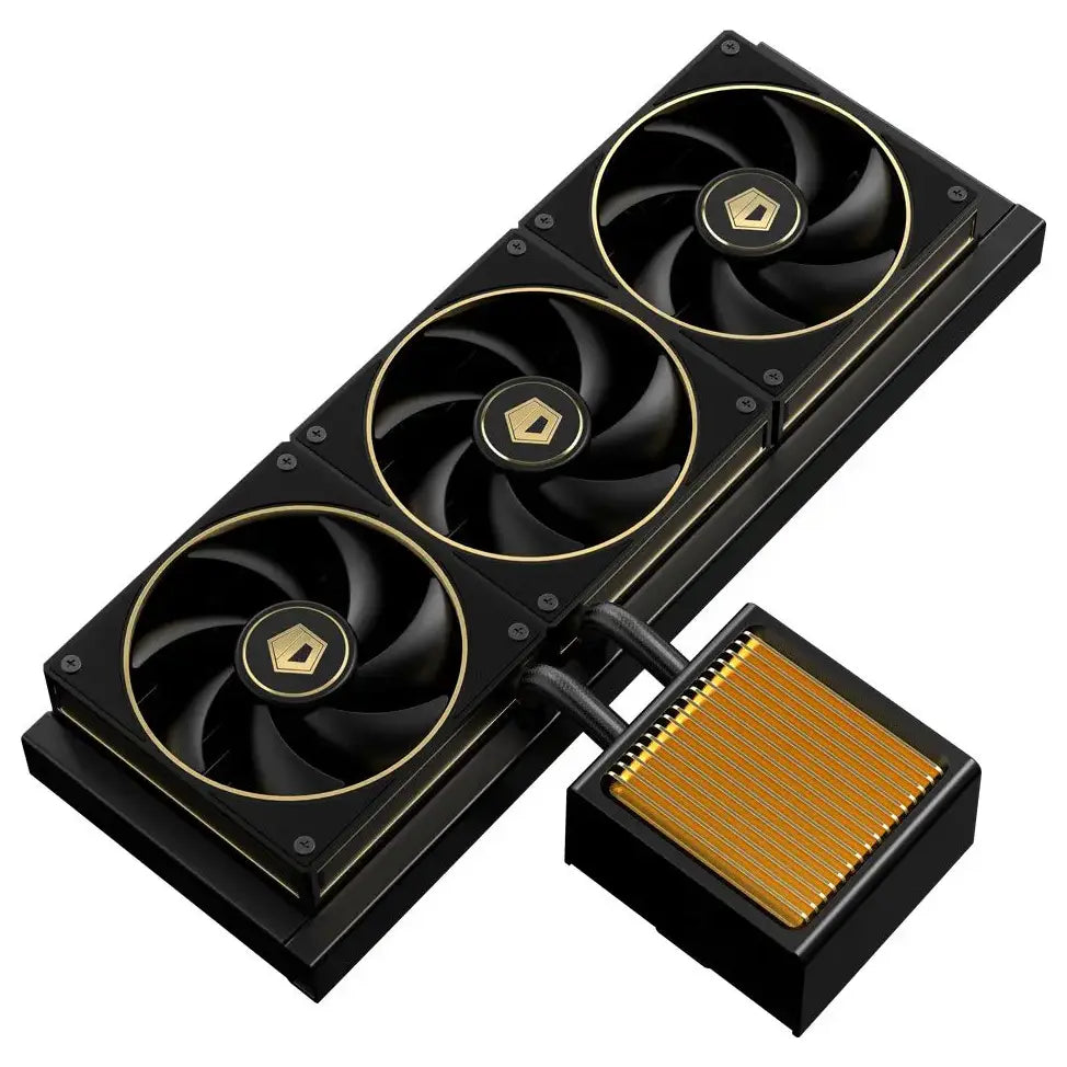 ID-Cooling DX360 GDL AIO 360mm Liquid CPU Cooler, Short Tubes Top Mount Only, Sleek Golden Top Cover, High-Efficient FDB Fans, Easy Installation Design