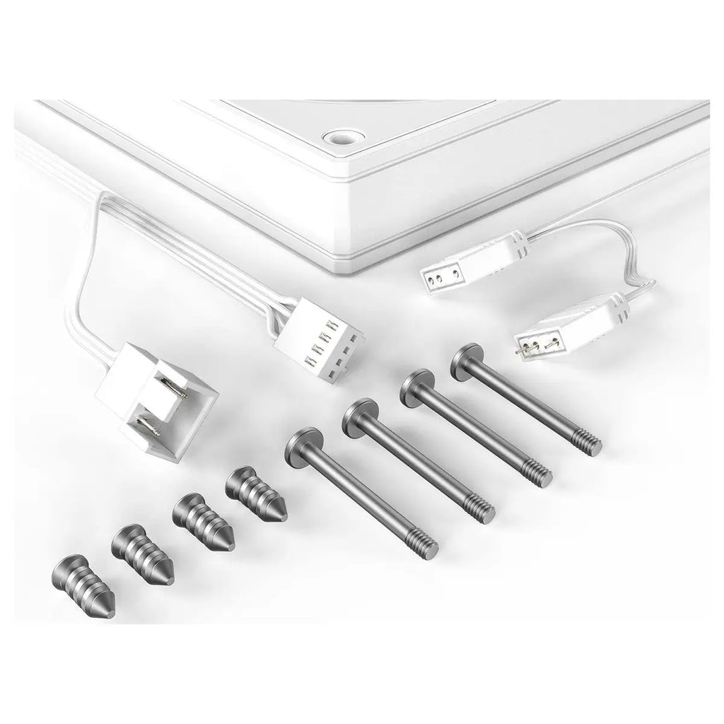 ID-Cooling AS-120-ARGB-W Trio 120mm Case Fan, 58CFM, 1.94mmH2O, Up to 2000RPM, 27.2dB(A) Max, ARGB Lighting, Daisy-Chain Female and Male Connector, White