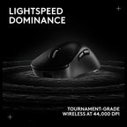 Logitech G PRO X Superlight 2 DEX Lightspeed Wireless Gaming Mouse, 60g Pro-Grade Lightweight Mouse, HERO 2 Sensor Up To 44K DPI, 5 Programmable Buttons, USB-C Charging, Black, 910-007359