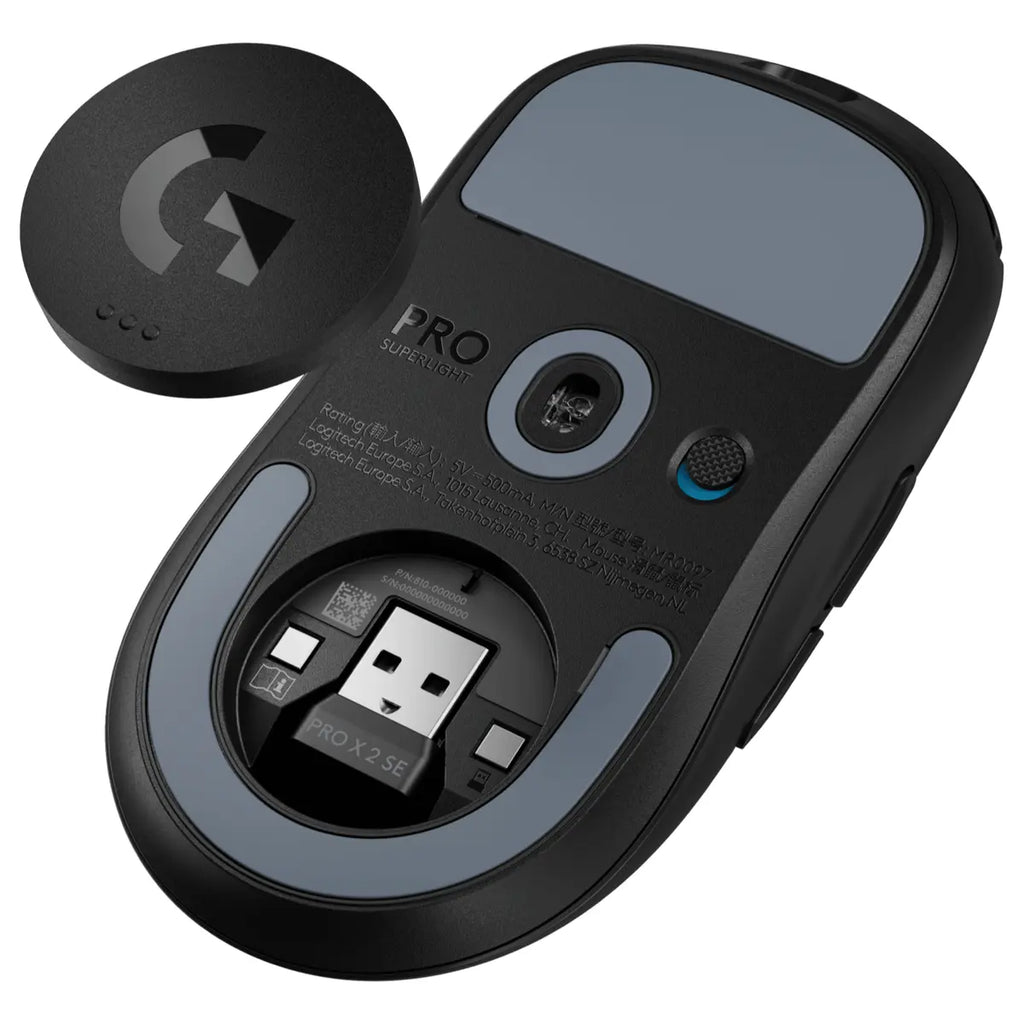Logitech PRO X SUPERLIGHT 2 SE LIGHTSPEED Wireless Gaming Mouse, HERO 2 Sensor, 100-44,000 DPI, 1000Hz Report Rate, 5 Buttons, Black 910-007649