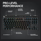 Logitech G PRO X TKL Lightspeed Wireless Gaming Keyboard, Tenkeyless Design, LIGHTSYNC RGB, Dual-Shot PBT Keycaps, GX Brown Tactile Switches, 920-012137, Black