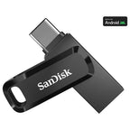 SanDisk Ultra Dual Drive Go USB Type-C Flash Drive, 128GB, USB 3.2 Gen 1, Up To 400MB/s Read, USB Type-C and Type-A, Black SDDDC3-128G-G46