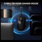 EWEADN X23 Pro Wireless Gaming Mouse, Tri-Mode 2.4G and BT5.0 and USB-C, 12000 DPI, 6 Programmable Buttons, 800mAh Rechargeable, 59g Lightweight, Black