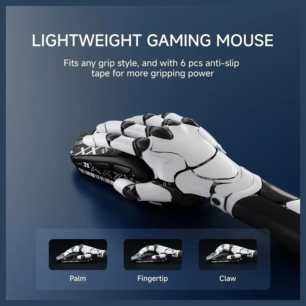 EWEADN X23 Pro Wireless Gaming Mouse, Tri-Mode 2.4G and BT5.0 and USB-C, 12000 DPI, 6 Programmable Buttons, 800mAh Rechargeable, 59g Lightweight, Black