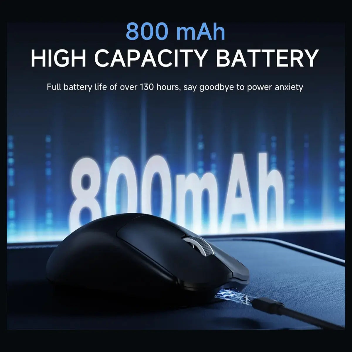 EWEADN X23 Pro Wireless Gaming Mouse, Tri-Mode 2.4G and BT5.0 and USB-C, 12000 DPI, 6 Programmable Buttons, 800mAh Rechargeable, 59g Lightweight, Black