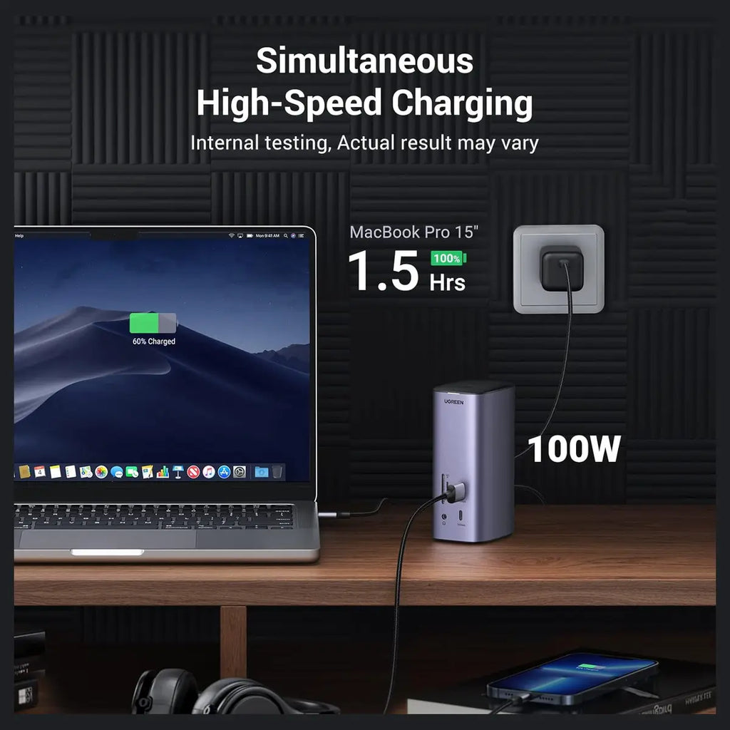 UGREEN 90325 USB C Triple Display Docking Station, 12-in-1, DisplayLink 3 Monitor Support, HDMI 8K@30Hz, Dual 4K@60Hz HDMI and DP, 10Gbps USB 3.2 Gen 2, 100W PD 3.0