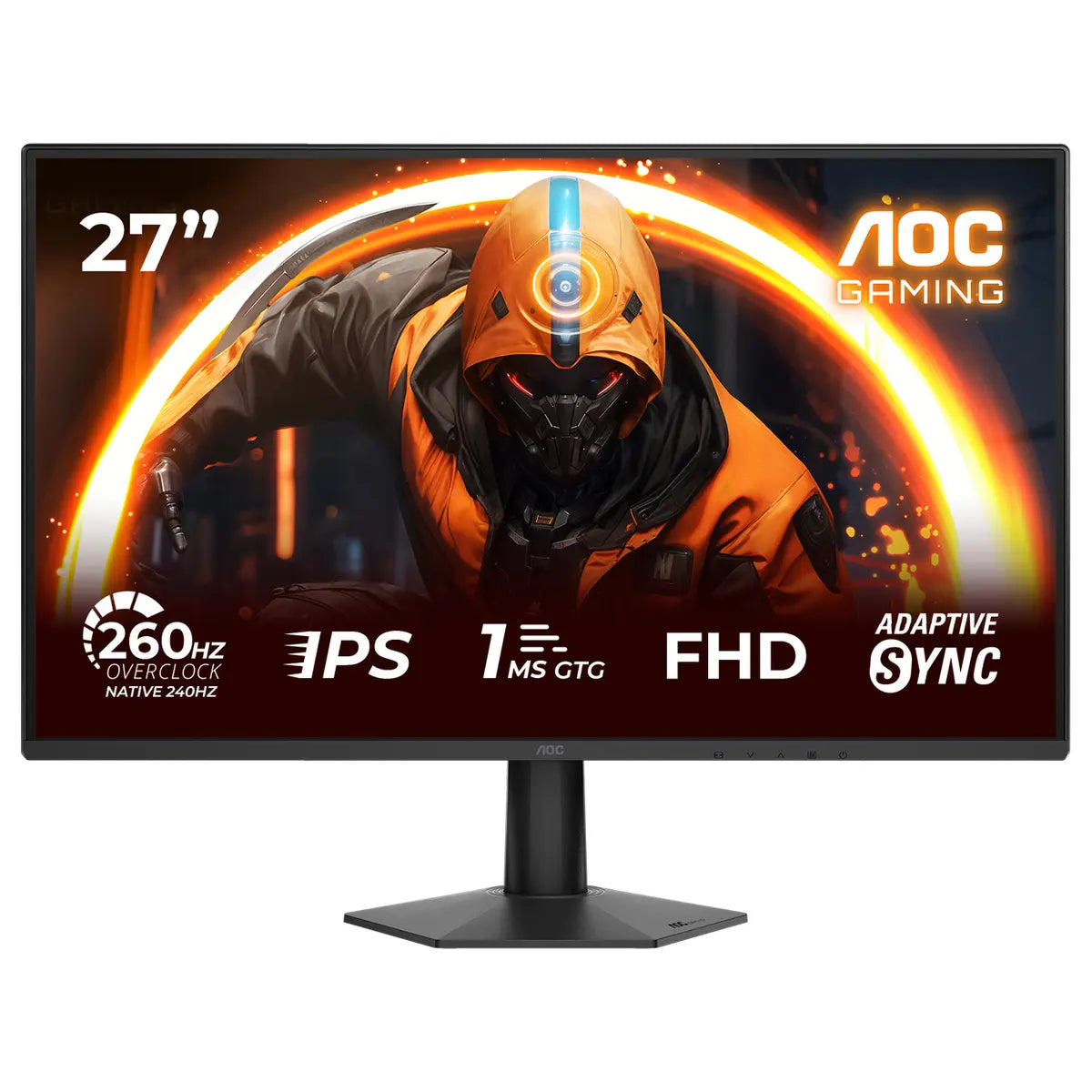 AOC 27G50Z Gaming Monitor, 27" FHD Fast IPS 260Hz, 1ms GtG 0.3ms MPRT, Adaptive Sync, HDR 10, Black