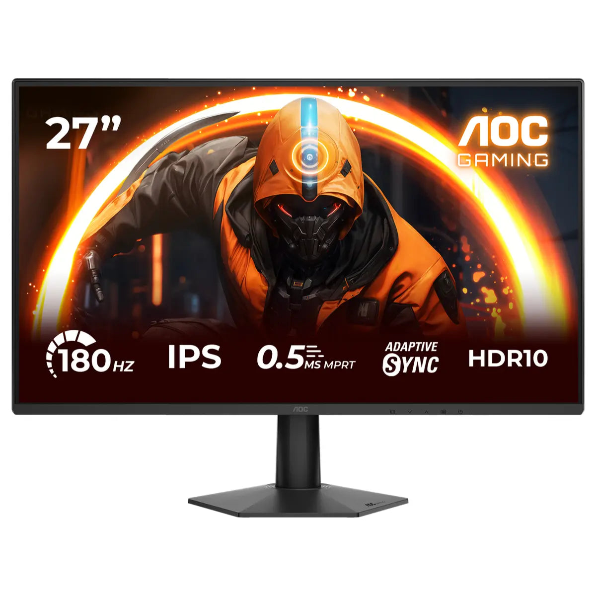 AOC 27G50F 27" FHD IPS Gaming Monitor, 180Hz OC Refresh Rate, 0.5ms MPRT, NVIDIA G-Sync Compatible