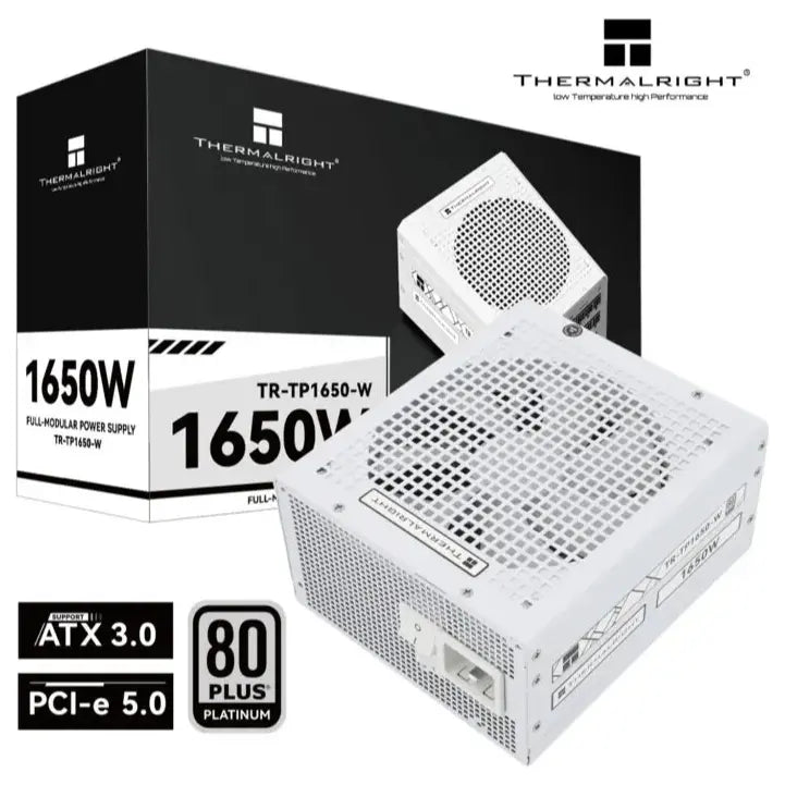 Thermalright TP-1650-W 1650W 80 PLUS Platinum Fully Modular Power Supply, Intel ATX 3.0 Certified, DC-DC Circuit Design, White
