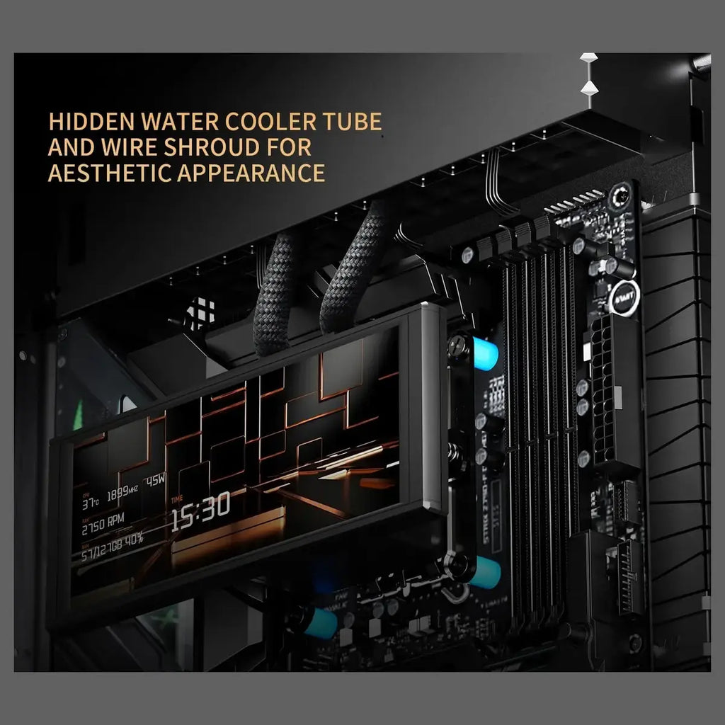 Thermalright A70 ARGB Black ATX Gaming Case, Three-Sided Column-Free Glass, 8 CPU Fan Slots, Four-Way Airflow, Tool-Free Quick Release, Vertical Graphics Card Mounting Anti-Fall, Panoramic Light Strip, 5x ARGB Fans, Black