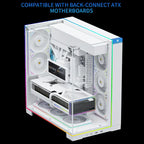 Thermalright A70 ARGB White ATX Gaming Case, Three-Sided Column-Free Glass, 8 CPU Fan Slots, Four-Way Airflow, Tool-Free Quick Release, Vertical Graphics Card Mounting Anti-Fall, Panoramic Light Strip, 5x ARGB Fans