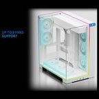 Thermalright A70 ARGB White ATX Gaming Case, Three-Sided Column-Free Glass, 8 CPU Fan Slots, Four-Way Airflow, Tool-Free Quick Release, Vertical Graphics Card Mounting Anti-Fall, Panoramic Light Strip, 5x ARGB Fans
